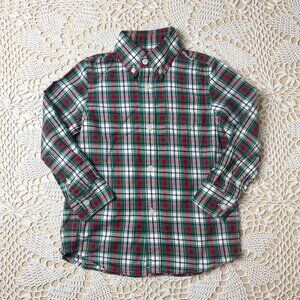 E Land Baby Boy 3t Holiday Plaid Button Down Boutique Collared Long Sleeve Shirt